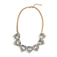 Ice Edgy GemStone Bib Necklace